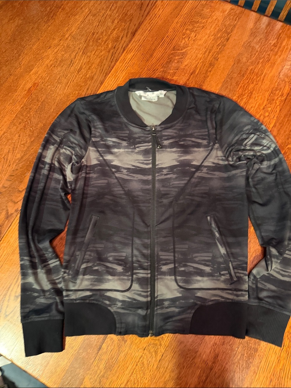 Athleta Woman’s Charcoal Black Camo Bomber Jacket